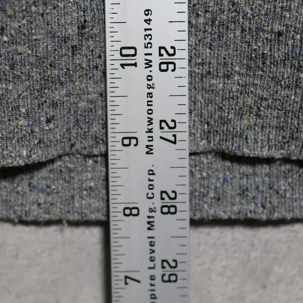 Billy Reid Sweater Men Large Gray Birdseye Knit Kangaroo Pocket Wool Silk Camel